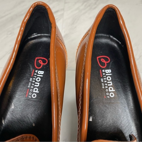 New! Blondo Josie Cognac Patent Heeled Loafer 11 - Picture 14 of 16